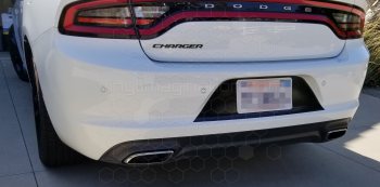2015 to 2023 Dodge Charger Rear License Plate Blackout Accents