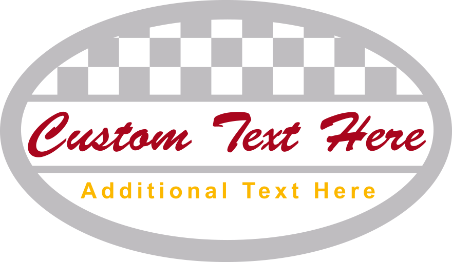 Motorcycle Checkered Oval Gas Tank Decals Design Image