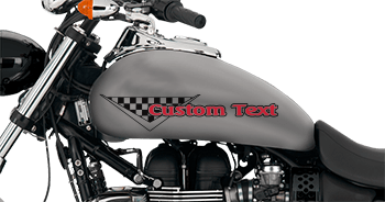 Click or Tap to View, Customize and Purchase Checkered V Gas Tank Decals Image of Checkered V Gas Tank Decals