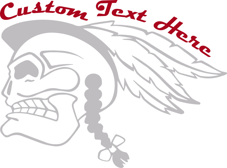 Motorcycle Raging Native Gas Tank Decals Design Image