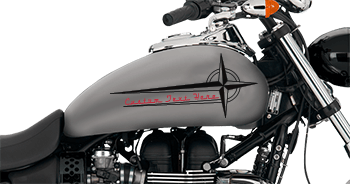 Click or Tap to View, Customize and Purchase Spiral Four Star Gas Tank Decals Image of Spiral Four Star Gas Tank Decals