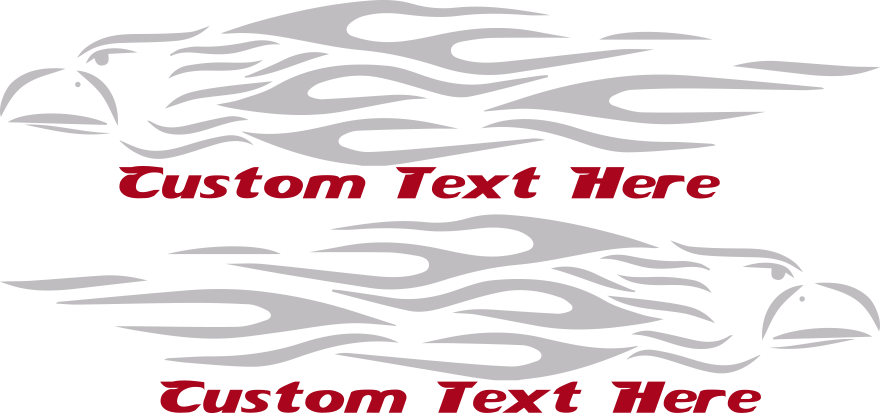 Motorcycle Flaming Eagle FE3 Gas Tank Decals Design Image