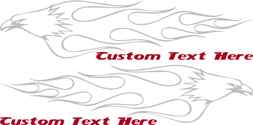 Motorcycle Flaming Eagle FE4 Gas Tank Decals Design Image