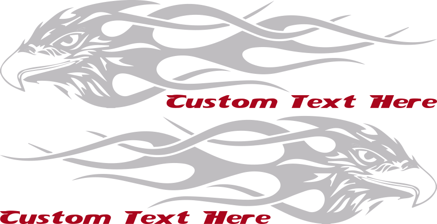 Motorcycle Flaming Eagle FE5 Gas Tank Decals Design Image