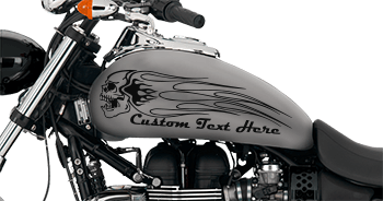 Click or Tap to View, Customize and Purchase Flaming Skull FS1 Motorcycle Graphics Image of Flaming Skull FS1 Motorcycle Graphics