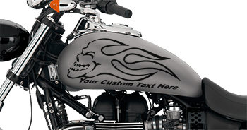 Click or Tap to View, Customize and Purchase Flaming Skull FS11 Motorcycle Graphics Image of Flaming Skull FS11 Motorcycle Graphics