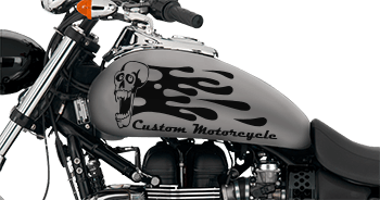 Click or Tap to View, Customize and Purchase Flaming Skull FS5 Motorcycle Graphics Image of Flaming Skull FS5 Motorcycle Graphics