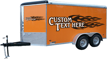 Image of Flaming Text Outline Trailer Graphics