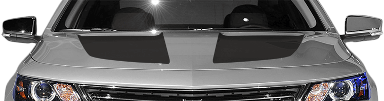 Image of Hood Scallop Blackout Decals on 2014 Chevy Impala
