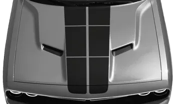 Image of Blacktop '16 Rally Stripes Kit on the 2015 Dodge Challenger