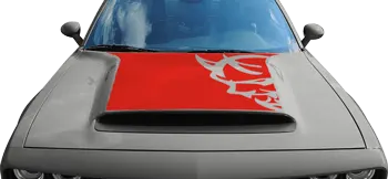 Image of SRT Demon Power Bulge Hood Decal on the 2015 Dodge Challenger
