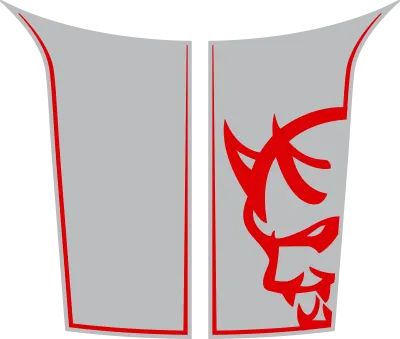 2018 Challenger SRT Demon Power Bulge Hood Decal graphic design style 04 image.
