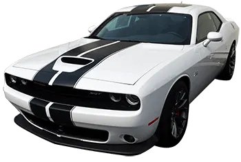 Image of Rally Racing Dual Stripes Kit on the 2015 Dodge Challenger