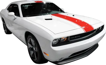 Image of Redline Rally Racing Stripes Kit on the 2015 Dodge Challenger