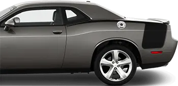 Image of Rear Quarter Stinger Hockey Stripes on the 2015 Dodge Challenger