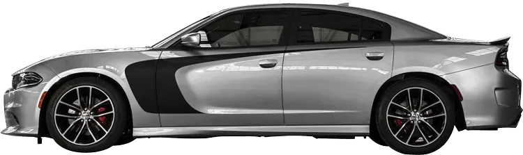2015-2023 Charger Outer Scallop Swooshes on vehicle image.
