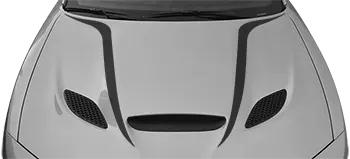 Image of SRT Hellcat / SRT 392 / R/T Scat Pack Power Bulge Hood Spears on the 2015 Dodge Charger