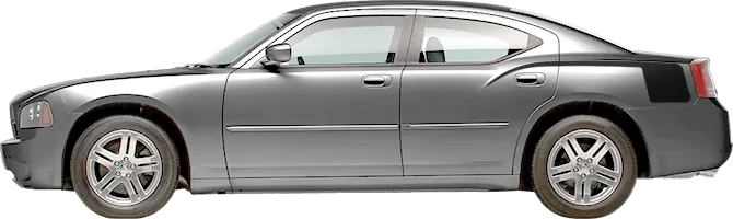 Image of Rear Quarter Retro Hockey Stinger Stripes on 2006 Dodge Charger