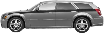 Image of Retro AAR Cuda Style Upper Side Stripes on the 2005 Dodge Magnum