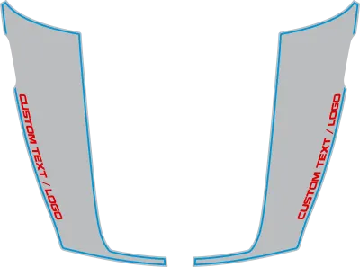 2019-2026 RAM 1500 Hockey Stick Hood Blackout Stripes graphic design style 02 image.