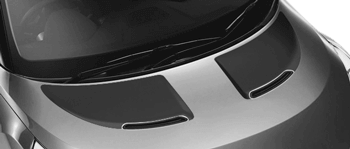 Image of Hood Scallop Accent Blackouts on the 2011 Hyundai Veloster
