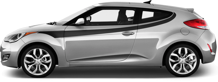 Image of Upper Side Swoosh Stripes on 2011 Hyundai Veloster
