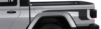 Image of JT Bed Side Hockey Stripe Graphics v1 on the 2020 Jeep Gladiator