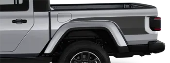 Image of JT Bed Side Hockey Stripe Graphics on the 2020 Jeep Gladiator